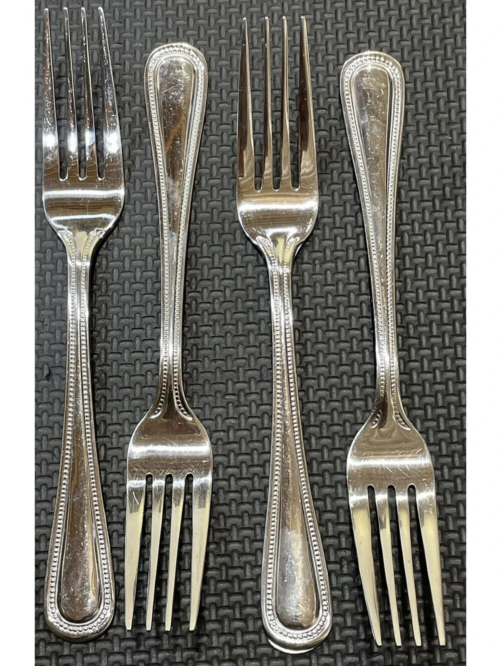 8 Wallace CONTINENTAL BEAD Salad Forks 18/10 Stainless China 7-3/8”